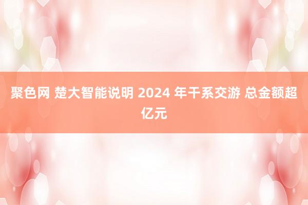 聚色网 楚大智能说明 2024 年干系交游 总金额超亿元