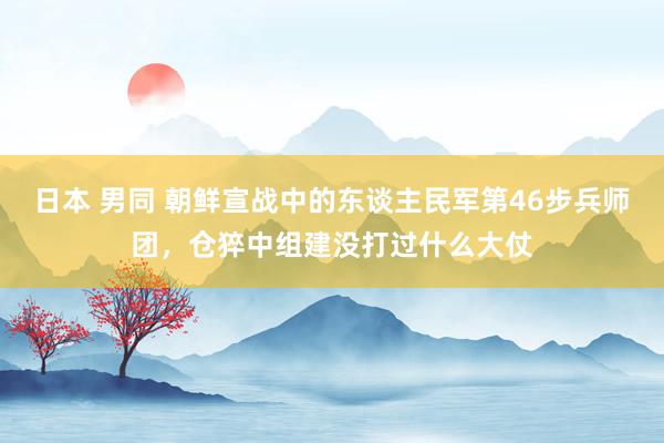 日本 男同 朝鲜宣战中的东谈主民军第46步兵师团，仓猝中组建没打过什么大仗